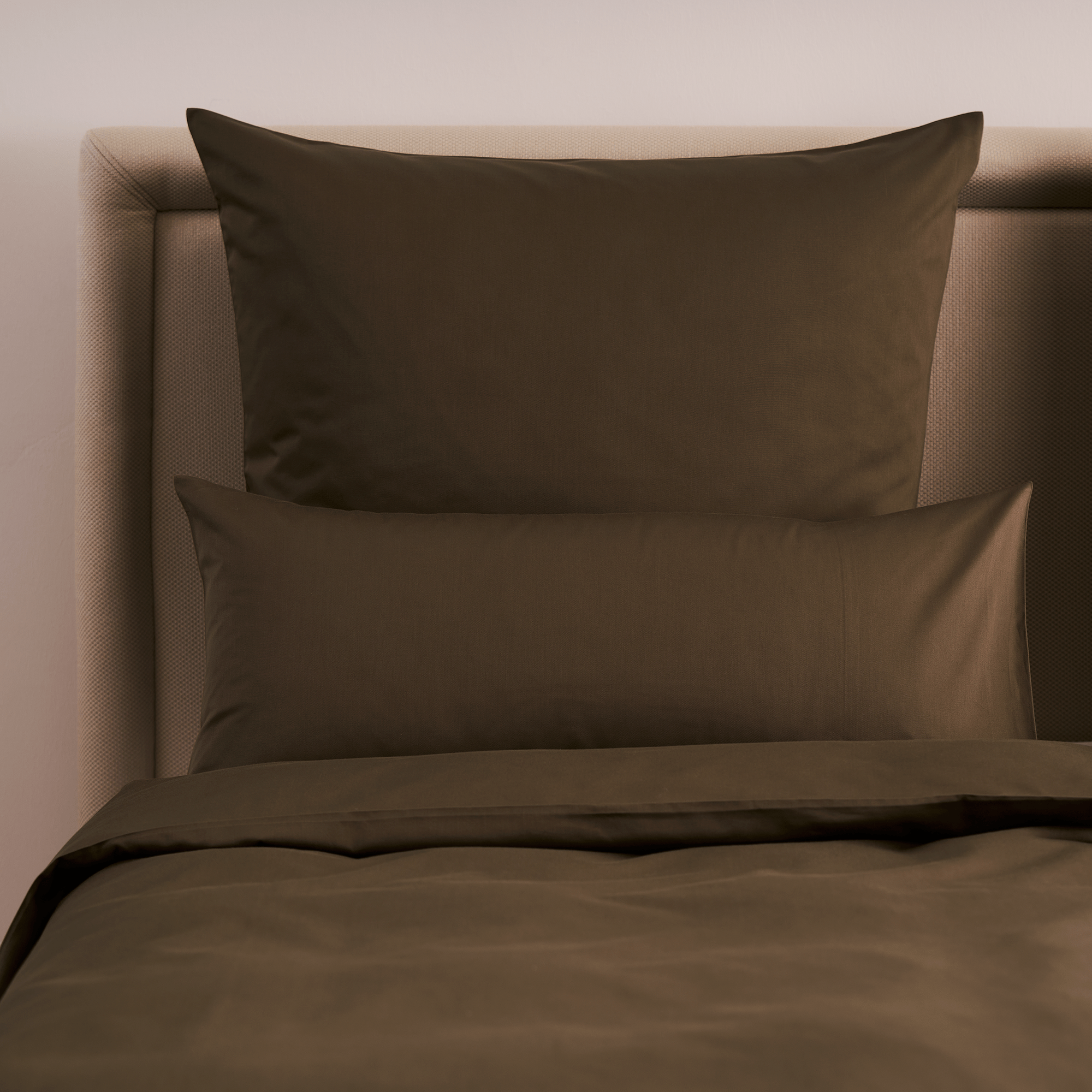 Bettwäsche Set Bio-Baumwolle 140x200 + 80x80 cm Satin in Wild Wood braun